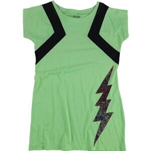 Evil Genius Womens Chevron Lightning Bolt Graphic T-Shirt, Green, M, DM
